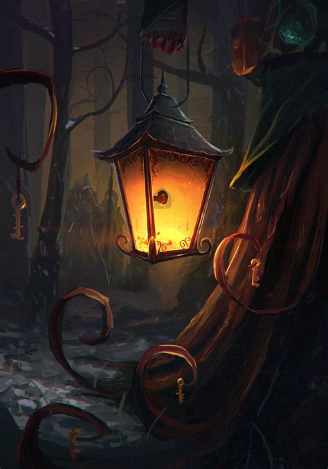 Witch with a glowing lantern